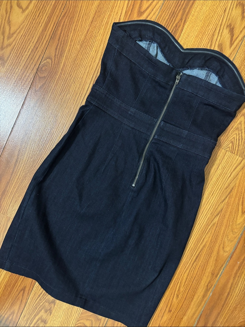 Express Strapless Dark Indigo Denim Dress - Picture 4 of 5